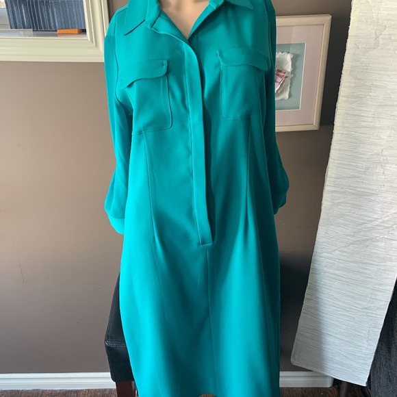 Tahari Aqua Blue Dress - Picture 1 of 3